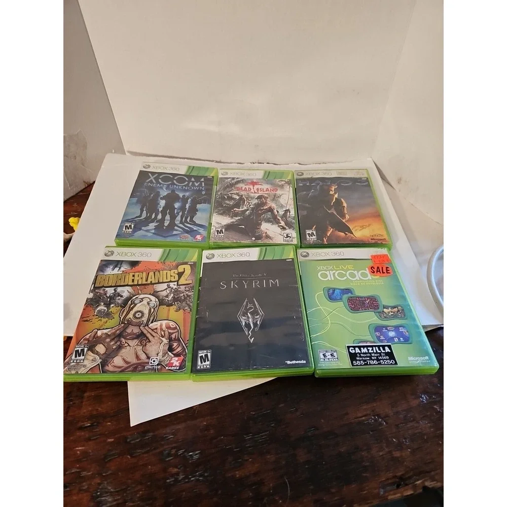 Lot Of 6 Xbox360 Games Borderlands Halo 3 Xcom Dead Island Dance Revolution 2